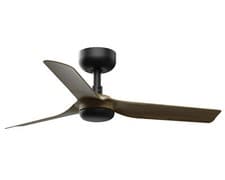 Image of Small Bedroom Fan 90cm Mini Punt Black Walnut DC Ceiling fan + Remote 6 Speeds
