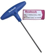Image of 4mm BALL Point T Handle HEX KEY Driver Metric Lightweight ROEBUCK 10-5844B