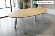 Image of Boardroom Conference Meeting Table - Steel A-Frame - Oval Shape - Delivery Inc