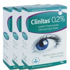 Image of Clinitas 0.2% Soothe Eye Drops for Dry Eye 3 x 0.5ml