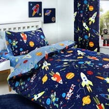 Image of Duvet Cover Bedroom Collection Children's Kids Supersonic Space Bedlam Blue