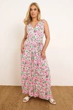Image of Yours Curve Women's Plus Size Floral Print Wrap Maxi Dress