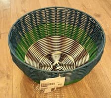 Image of IKEA Djurtranare Round Basket, Blue/Green/White, 32x19cm, Brand New