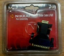 Image of Serial Adapter db9f to db25m 9 Pin Female to 25 Pin Male Convertor Nikkai L768T