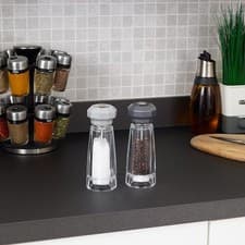 Image of Cole & Mason - Lowestoft Grey/Clear Salt & Pepper Mill Set, Adjustable Grind new
