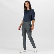 Image of Regatta Ladies Pentre Walking Trousers Slim Isoflex Stretch Water Resistant