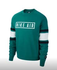 Image of BNWT Nike Air NSW Fleece Crew SWEATSHIRT SIZE LARGE -Green Mix