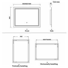Image of LED Illuminated Bathroom Mirror With Demister|Large Size |Touch Control Switch