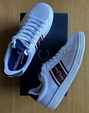 Image of BNIB Fred Perry B721 Leather Webbing Trainer U.K. 7 EUR 41 White B8301