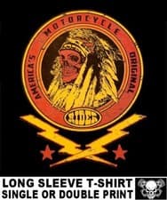 Image of INDIAN MOTORCYCLE RIDER AMERICA'S ORIGINAL V-TWIN BIKE BIKER T-SHIRT AB48