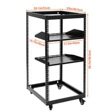 Image of 12U/15U/20U Network Data Server Rack Open Frame Server Rack Cabinet with Wheels