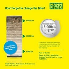 Image of Genuine Mann Pollen Filter for Audi SEAT Skoda VW CUK2882