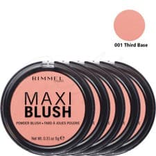 Image of RIMMEL Maxi Blush Face Compact Pressed Powder 9g - 001 Third Base *PACK OF 5*