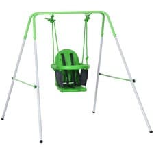 Image of Outsunny Nursery Swing with Safety Seat Belt, Support Back for Indoor Outdoor
