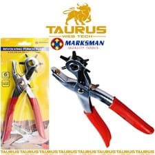 Image of MARKSMAN Revolving Leather Punch Plier 6 Sizes DIY Belt EYELET Hole Puncher Tool
