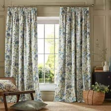 Image of Voyage Maison Country Hedgerow Sky Pencil Pleat Lined Curtains - 90 x 54"