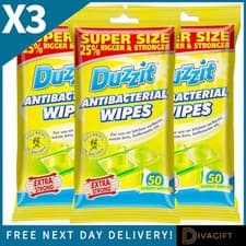Image of 3 x DUZZIT 50 JUMBO ANTIBACTERIAL WET WIPES KILLS 99.9% GERMS DISINFECTANT NEW