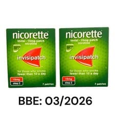 Image of Nicorette Step 2 Invisi 15 mg 7 Patches. Pack Of 2. Exp: 03/2026
