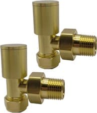 Image of Brushed Brass Radiator Valves – Straight & Angled Options for Towel Rails