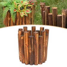 Image of Wood Garden Fence Wood Fence for Patio Plant Protection Outdoor Landscaping