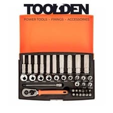 Image of Bahco SL25L 1/4" Metric Socket and Deep Socket Set (37 Pieces)
