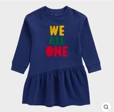 Image of Girls' Navy Blue Dress For 6-7 Years Old