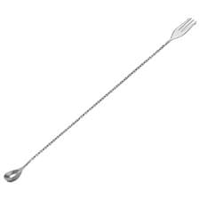 Image of Bar Mixing Spoon, Stainless Steel Cocktail Spoon 16 Inch Spiral Pattern - Silver