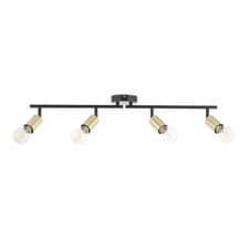 Image of Modern Matt Black & Gold 4 Way Adjustable Ceiling Spotlight Downlight Fittings