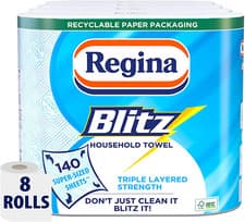 Image of Regina Blitz Household Towel, 8 Rolls, 560 Super-Sized Sheets, Triple Layered St
