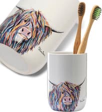 Image of Croydex Art by Steven Brown Angus Mccoo Tumbler - Ceramic Toothbrush Holder, Fre