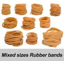 Image of Mixed Size Elastic Rubber Bands Various Different Assorted Strong Varied Mixture