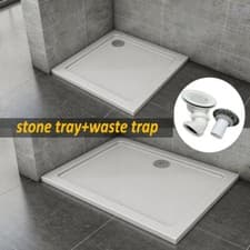 Image of Slimline Stone Shower Tray Square Rectangle Resin Walk In Shower Enclosure Bases