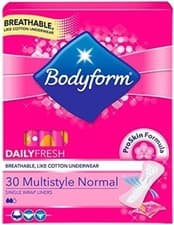 Image of Comfortable Bodyform Panty Liners, 30 Count - Individually Wrapped, pH Balanced