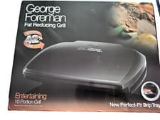 Image of George Foreman Large Entertaining Grill 10 Portion with DripTray Black - 23440