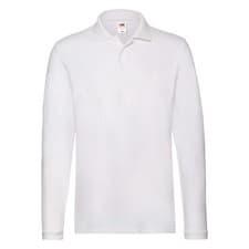 Image of Fruit of the Loom Premium Long Sleeve Polo Shirt - 100% Cotton S-3XL - 8 Colours
