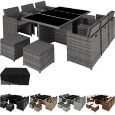 Image of Garden Furniture Rattan Table and Chairs Set Outdoor Patio Dining 10 Seater XXL