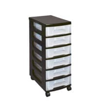 Image of Really Useful Black Plastic Storage Tower With 6 Drawers ST6X7C - NEW +24H DEL