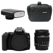 Image of Canon EOS 250D Camera + EF-S 18-55mm f/4-5.6 IS STM Lens + Bag + Speedlite Flash