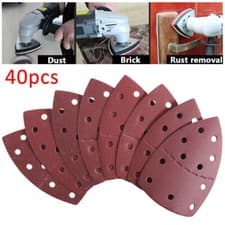 Image of 40X Abrasive Sanding Sheets For Bosch PSM 100A Detail Palm Sander 40-180 Grit UK