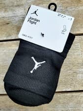 Image of NIKE AIR JORDAN DRI-FIT Cushioned BLACK Ankle CREW Basketball SOCKS Jordbox