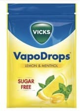 Image of 2x Vicks VapoDrops Lemon & Menthol Sugar Free 72g