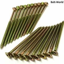 Image of PACKS OF 1000, 8g (4mm) PROFESSIONAL TIMCO YELLOW WOOD SCREW POZI COUNTERSUNK