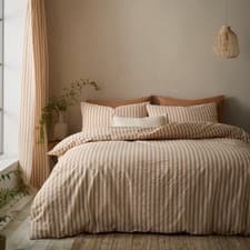 Image of Pineapple Elephant Cotton Rich Woven Stripe Duvet Cover Bedding Set Clay