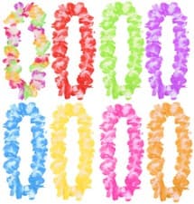 Image of HAWAIIAN LEI GARLAND FLOWER NECKLACE LADIES MENS LUAU LOT FANCY DRESS PARTY