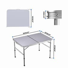 Image of Folding Camping Table Small Lightweight Portable Outdoor Picnic Aluminium Legs