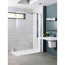 Image of Hudson Reed 215mm x 1950mm Wetroom Return Screen with Chrome Fittings - WRSB250