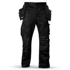 Image of WorkGearUK Work Trade Cargo Multi Pocket Holster Trousers, Black - Waist 30-42"
