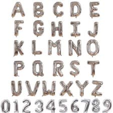 Image of 16" Alphabet Gold & Silver A-Z Letter Number Foil Balloons NAME PARTY WEDDING