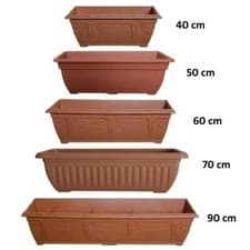Image of Rectangular Plastic Window Planter Boxes Growing Flower Basket Garden Plant Pot