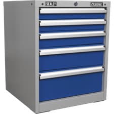 Image of Sealey Premier Industrial Workstation Cabinet 5 Drawer Blue / Grey